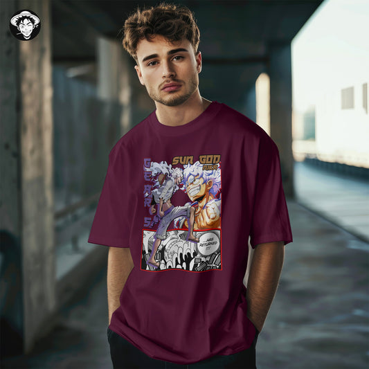 "Luffy Sun God" Men's Oversized Tee