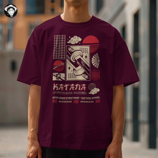 "Katana Japan" Men's Oversized Tee