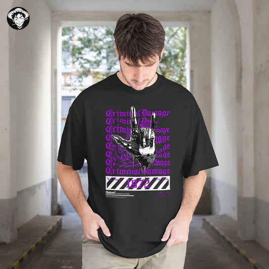 "Criminal Damage" Men's Oversized Tee