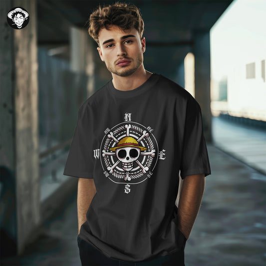 "Strawhat Compass" Men's Oversized Tee