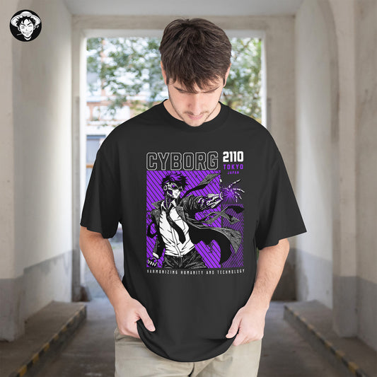 "Tokyo Cyborg" Men's Oversized Tee