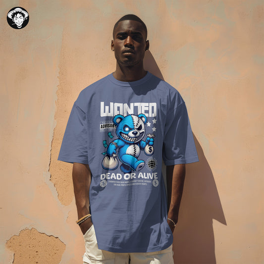 "Wanted Teddy" Men's Oversized Tee