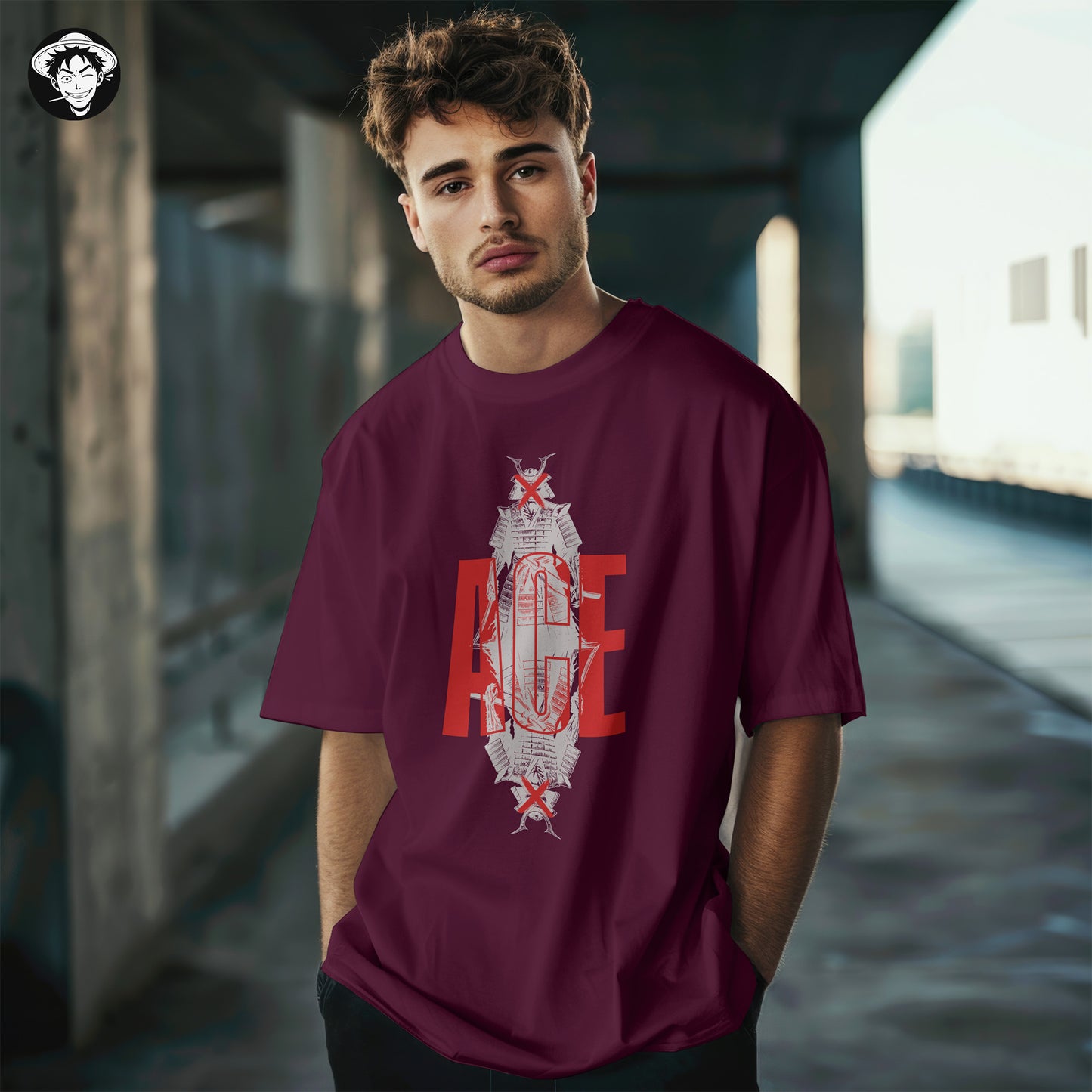 "Samurai Ace" Men's Oversized Tee