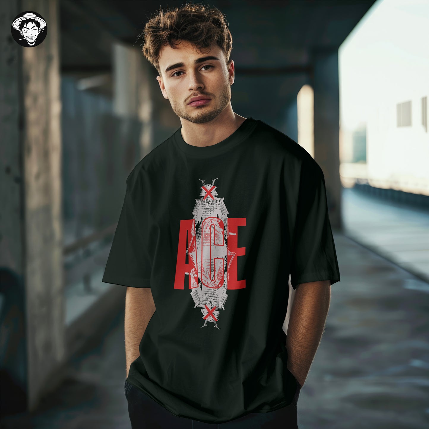 "Samurai Ace" Men's Oversized Tee