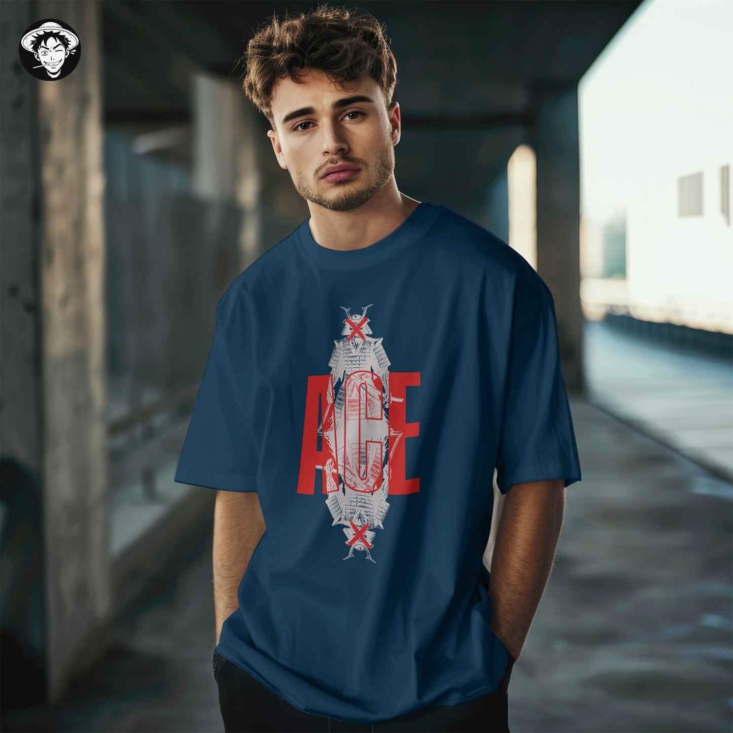 "Samurai Ace" Men's Oversized Tee