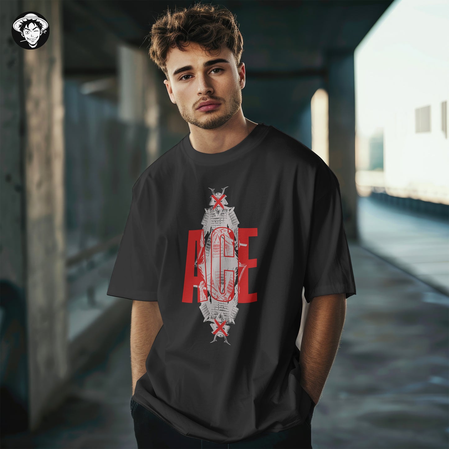 "Samurai Ace" Men's Oversized Tee