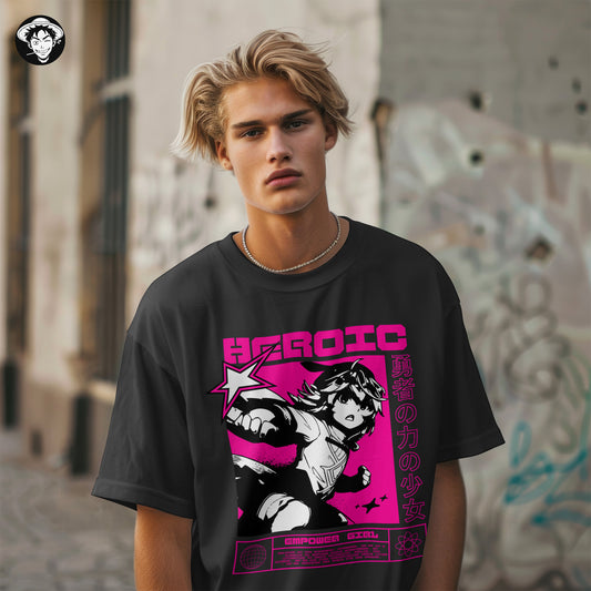 "Heroic Girl" Men's Oversized Tee