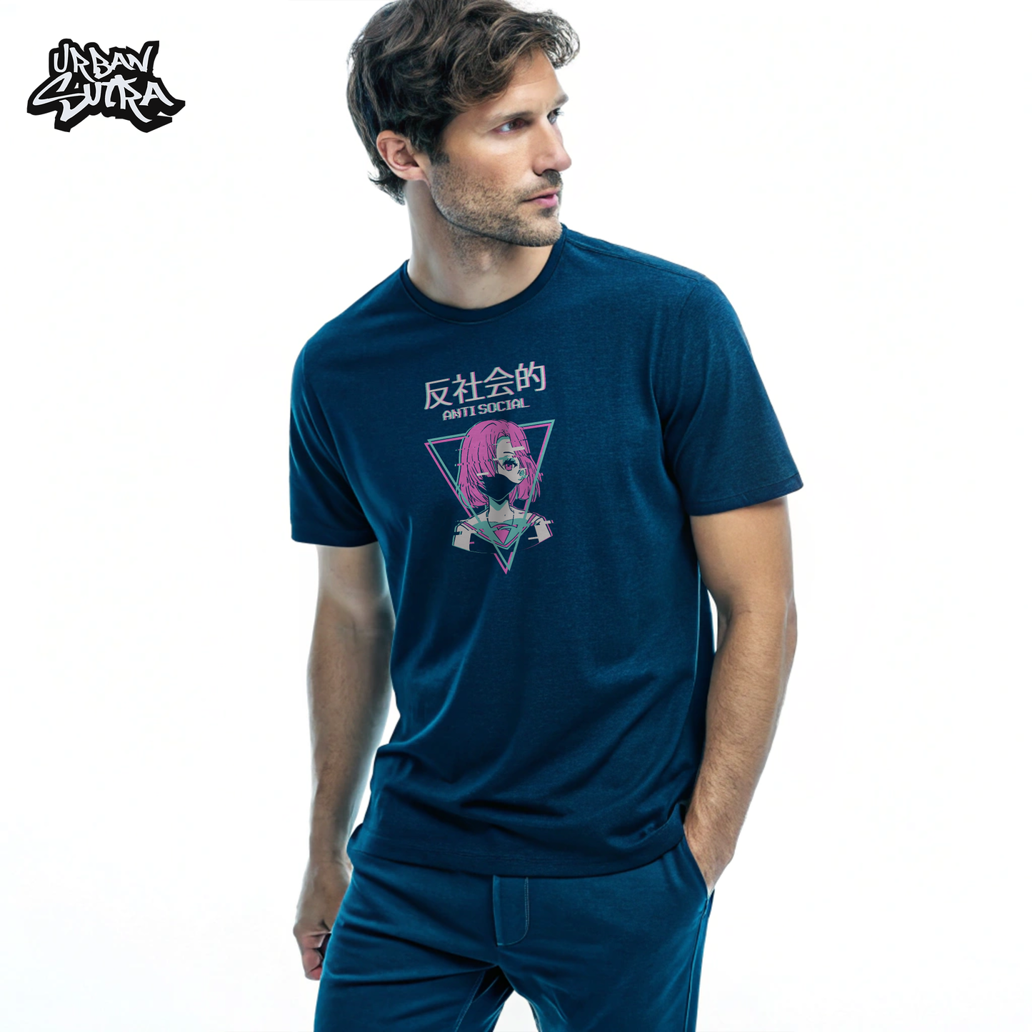 "Anit-Social Glitch" Men's Regular Fit Tee