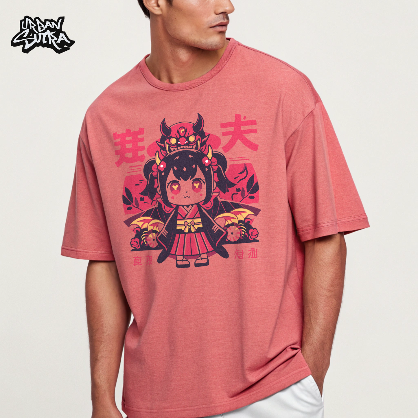 "Oni Chibi" Men's Oversized Tee