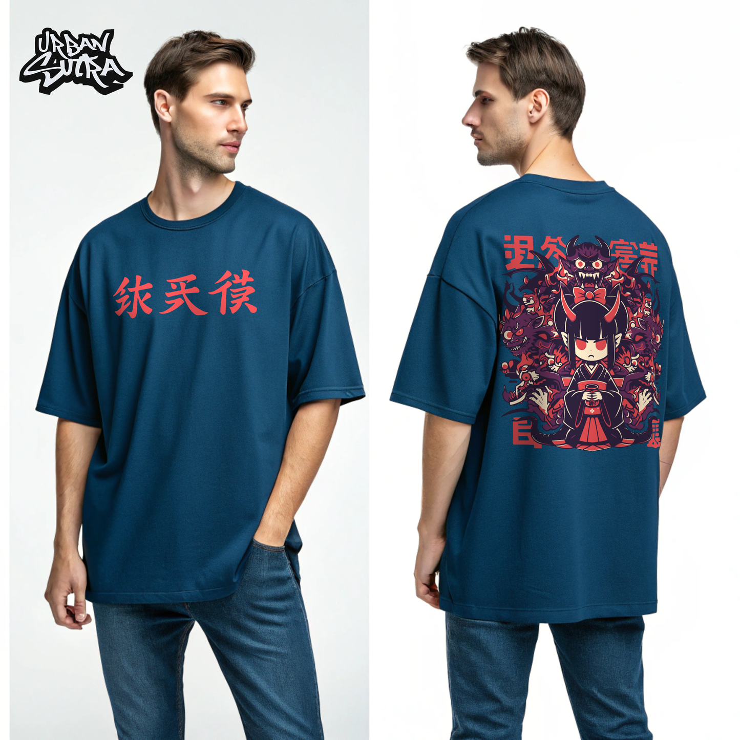 "Demon Oiran" Men's Oversized Tee