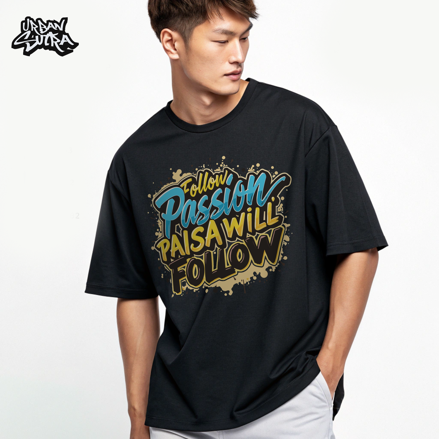 "Follow Your Passion" Men's Oversized Tee