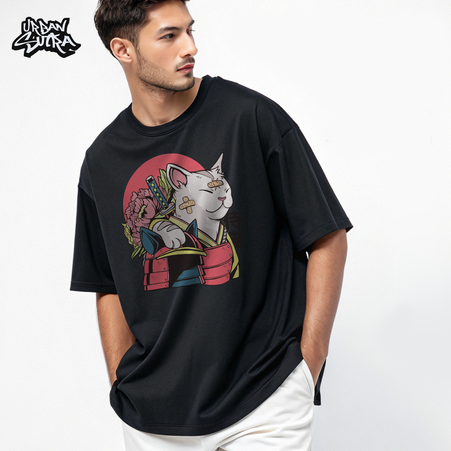 "Neko Shogun" Men's Oversized Tee
