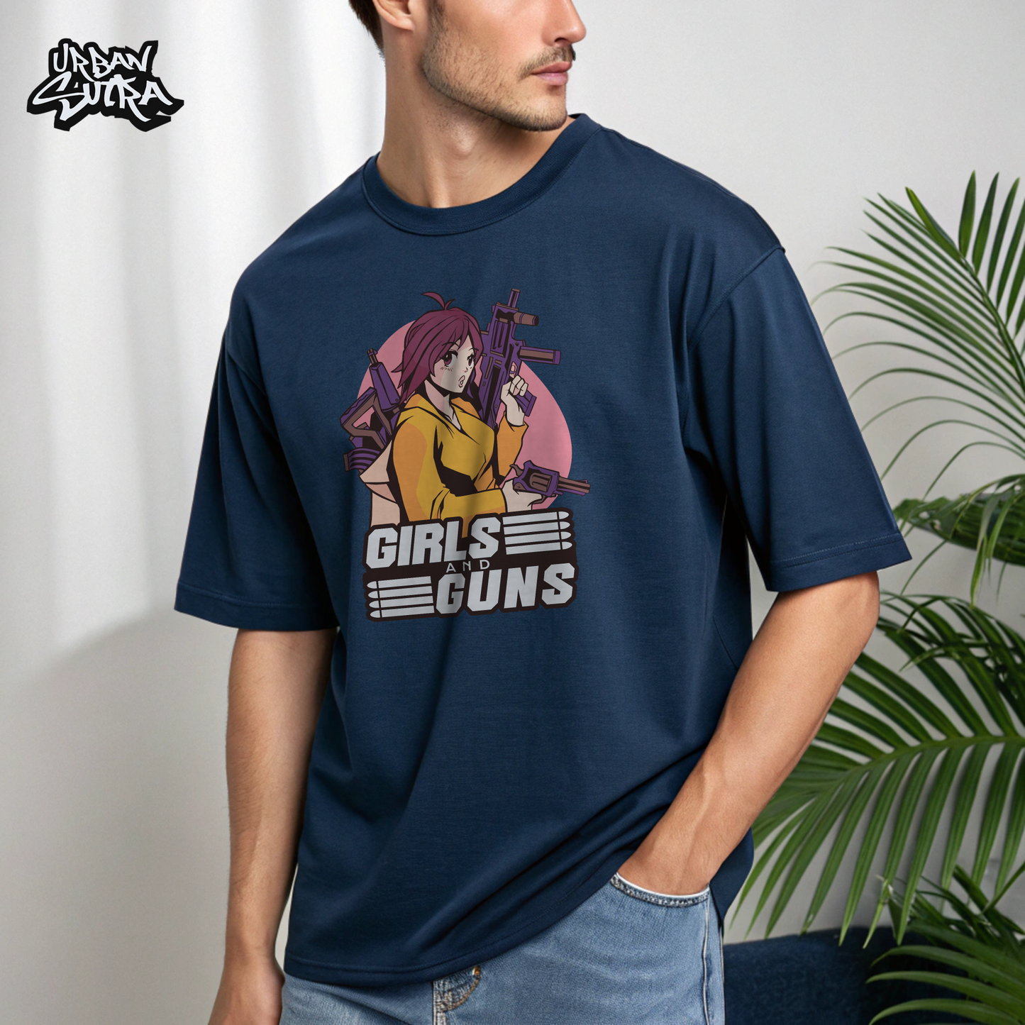 "Girls and Guns" Men's Oversized Tee
