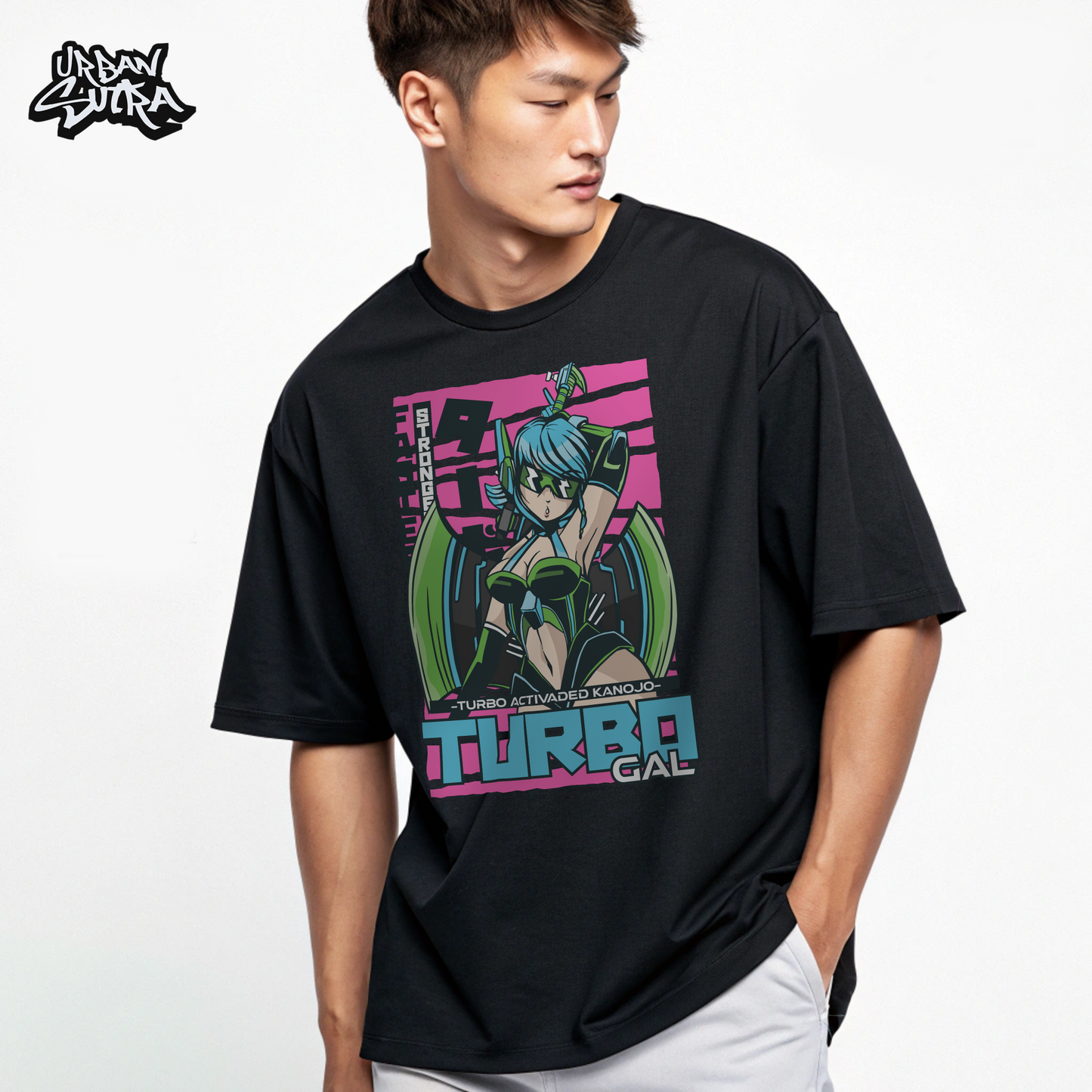 "Turbo Gal" Men's Oversized Tee
