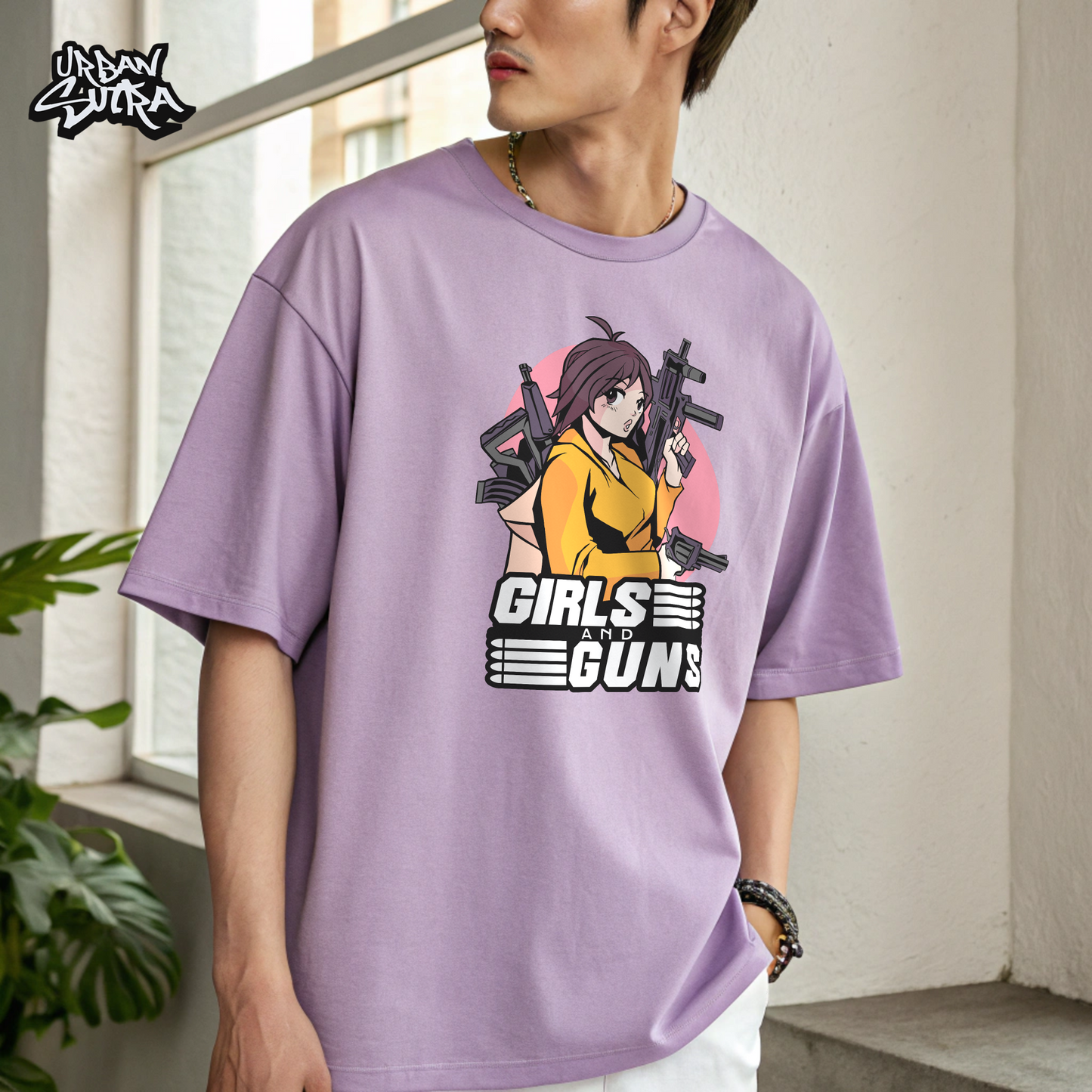 "Girls and Guns" Men's Oversized Tee