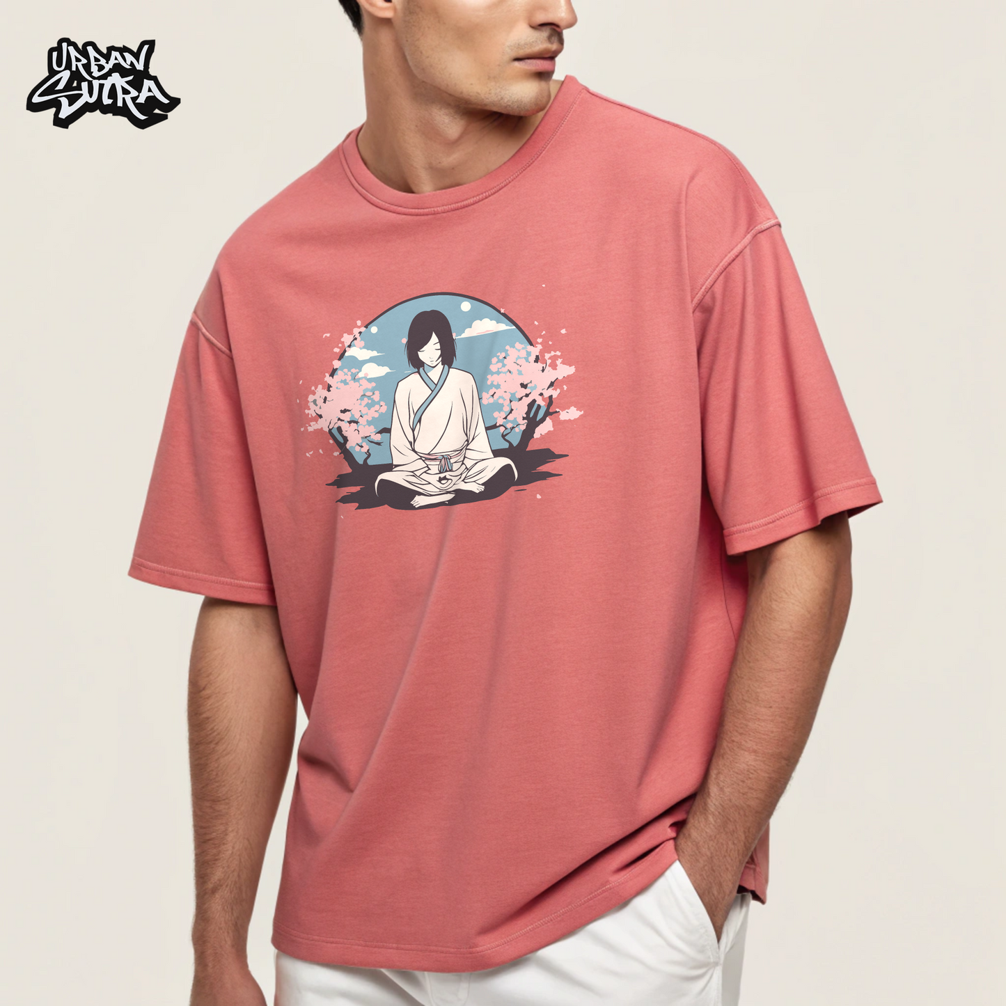 "Silent Meditation" Men's Oversized Tee