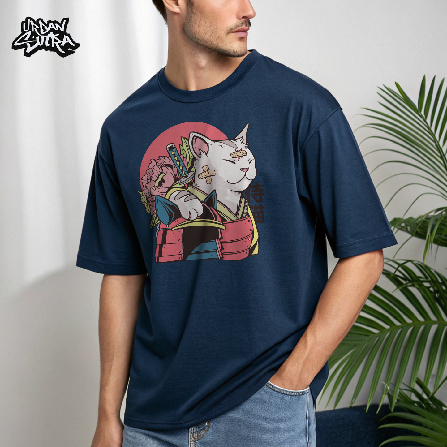 "Neko Shogun" Men's Oversized Tee
