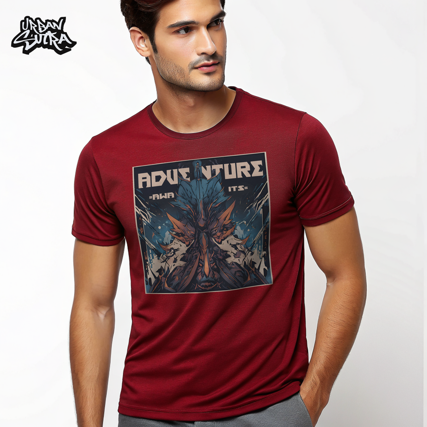 "Adventure Awaits" Men's Regular Fit Tee
