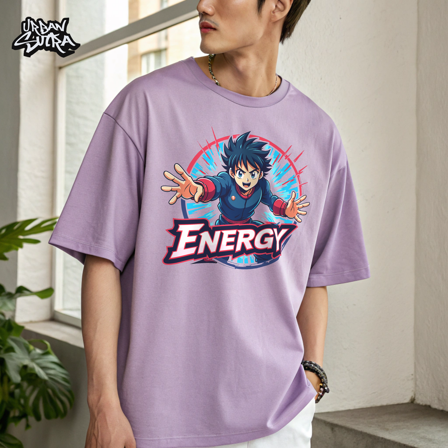 "Hero Energy" Men's Oversized Tee