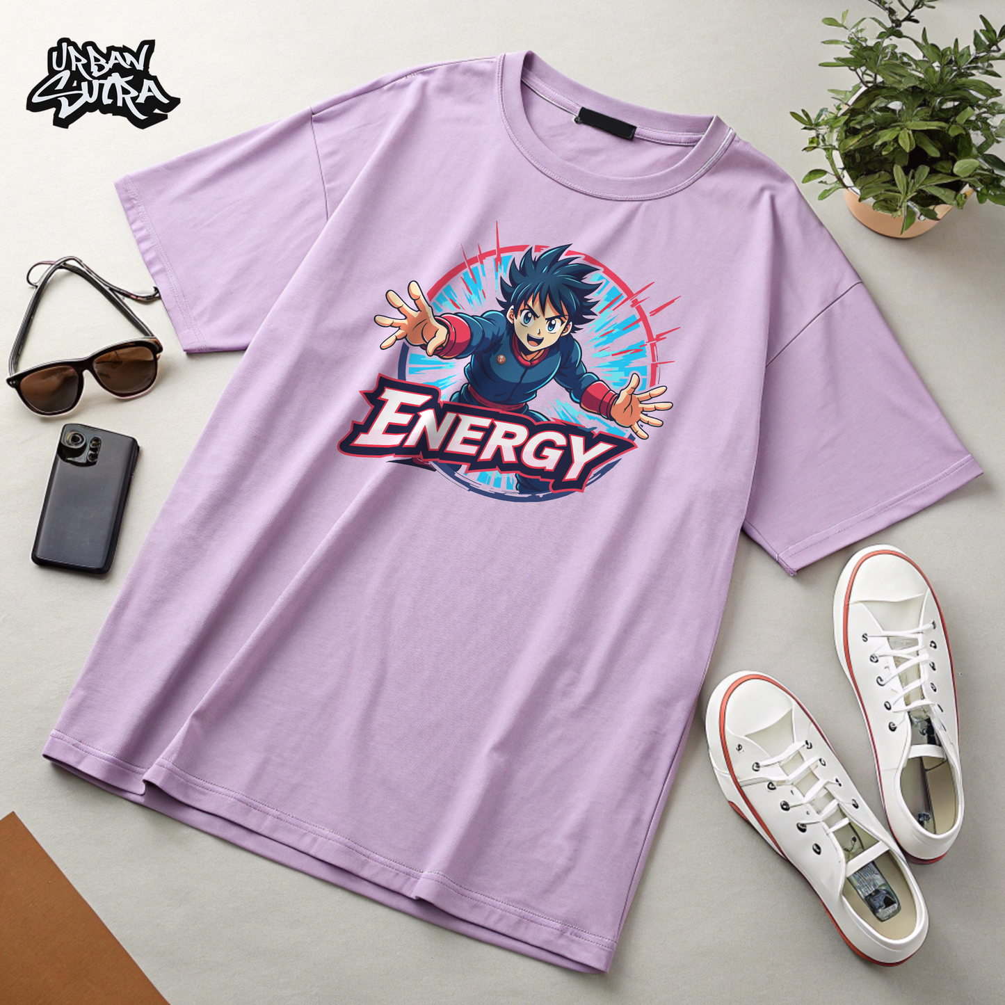 "Hero Energy" Men's Oversized Tee