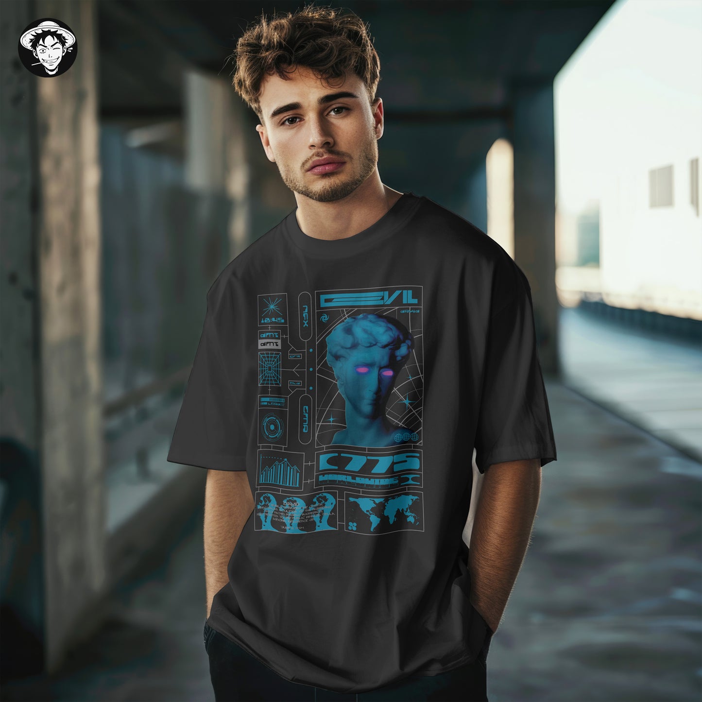 "Evil Eyes" Men's Oversized Tee