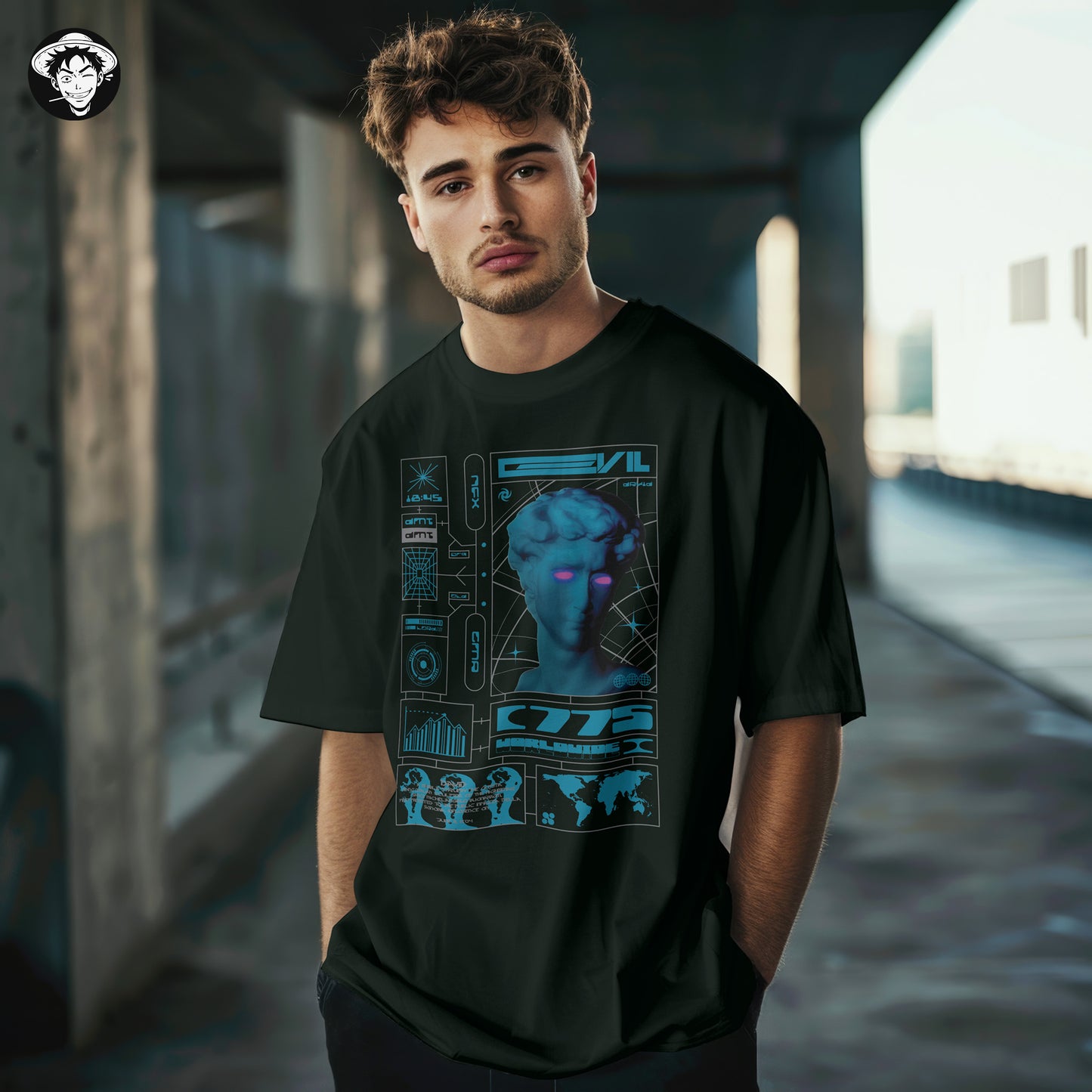 "Evil Eyes" Men's Oversized Tee