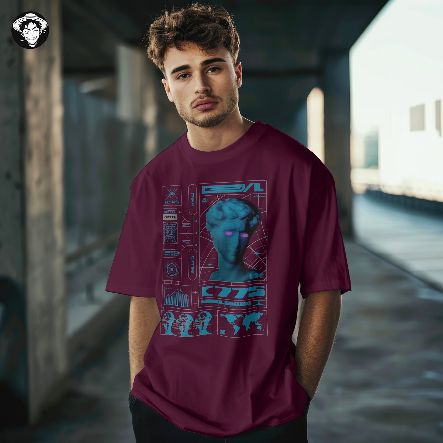 "Evil Eyes" Men's Oversized Tee