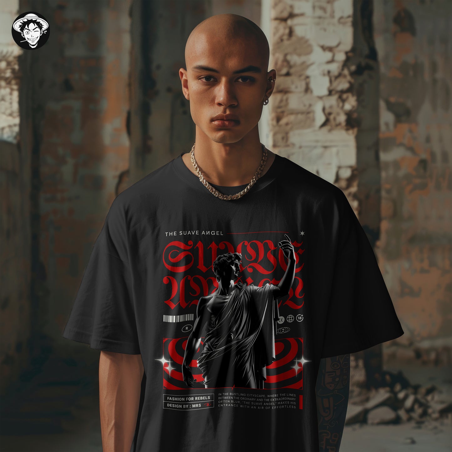 "Sueve Angel" Men's Oversized Tee
