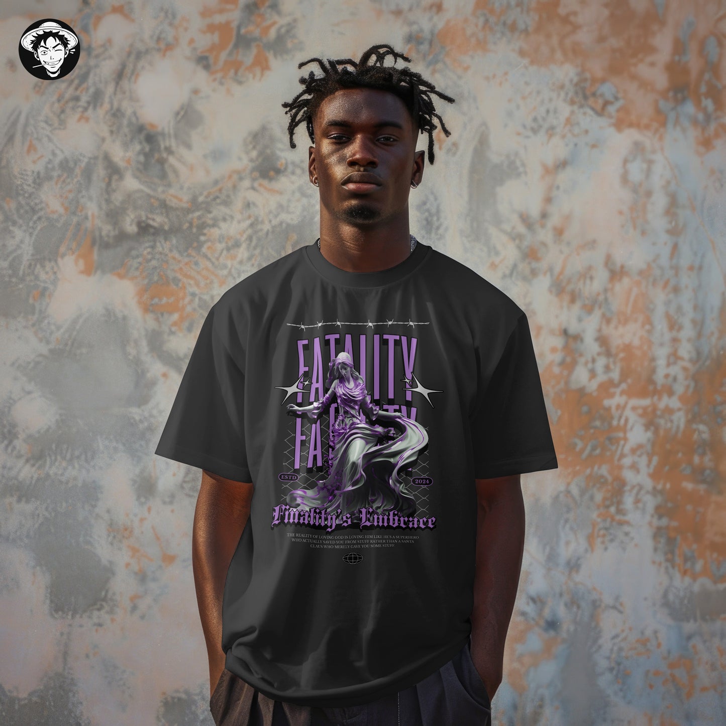 "Embrace Fatality" Men's Oversized Tee