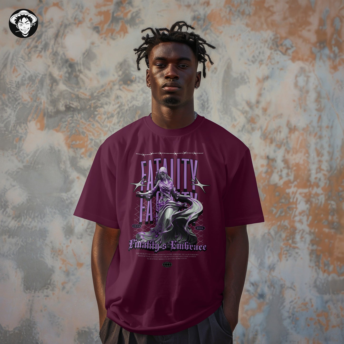"Embrace Fatality" Men's Oversized Tee