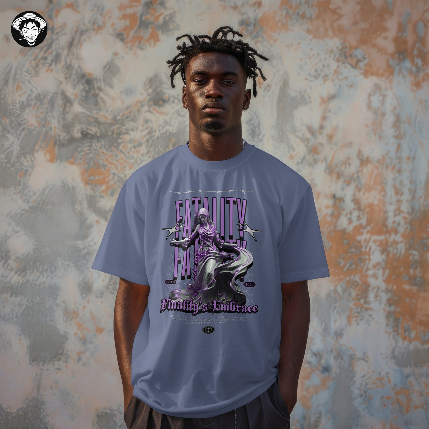 "Embrace Fatality" Men's Oversized Tee