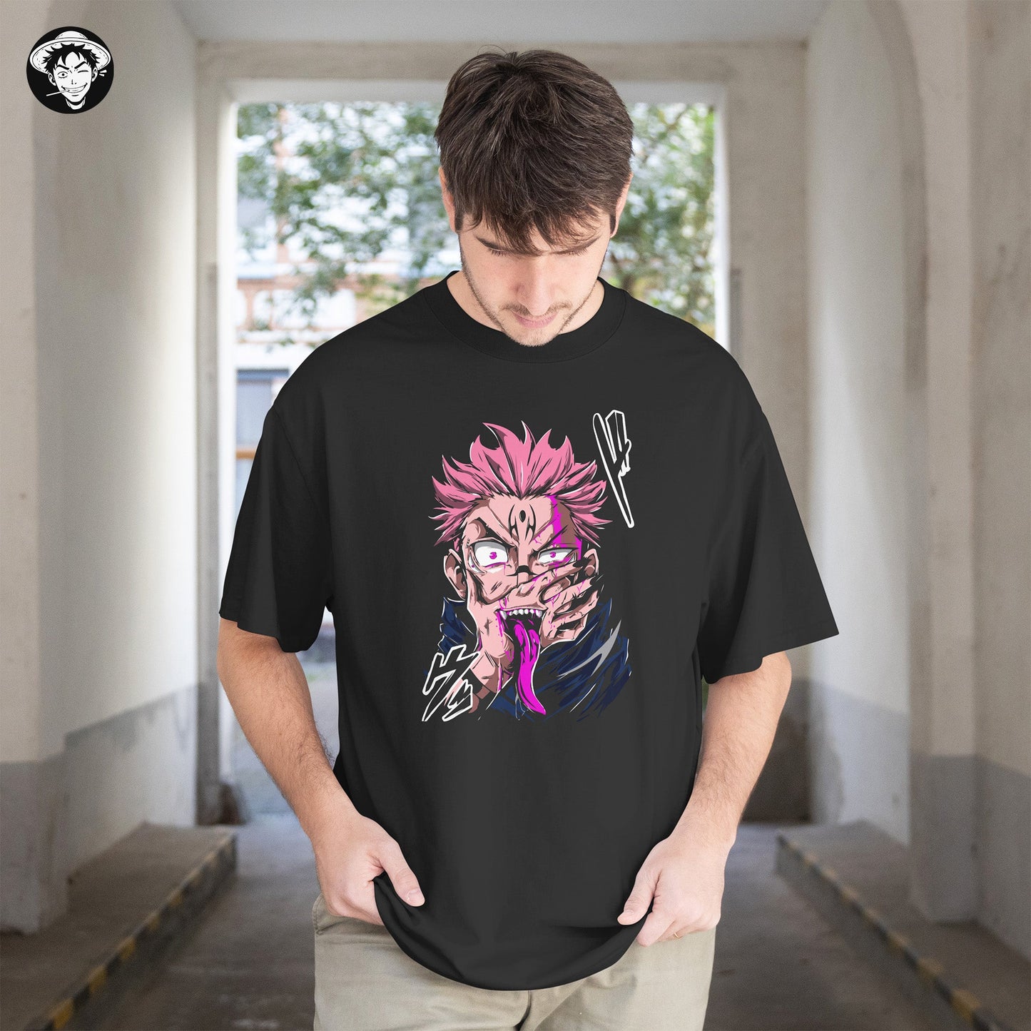 "Sukuna Laugh" Men's Oversized Tee