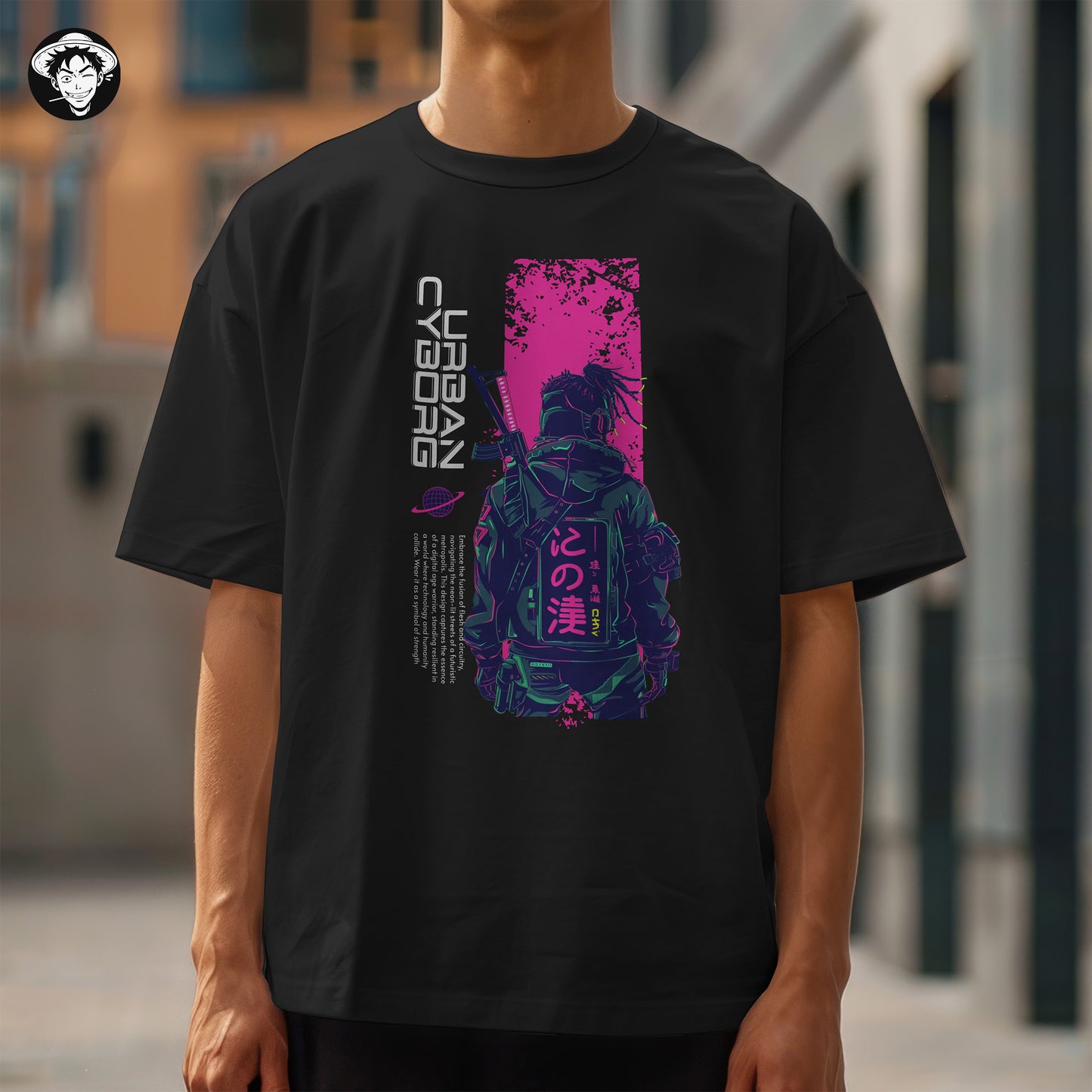 "Urban Cyborg" Men's Oversized Tee