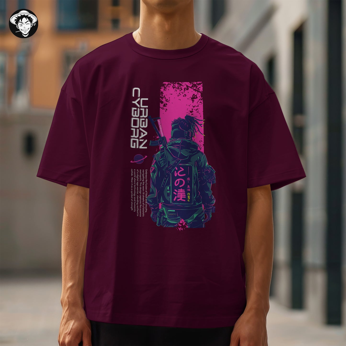 "Urban Cyborg" Men's Oversized Tee
