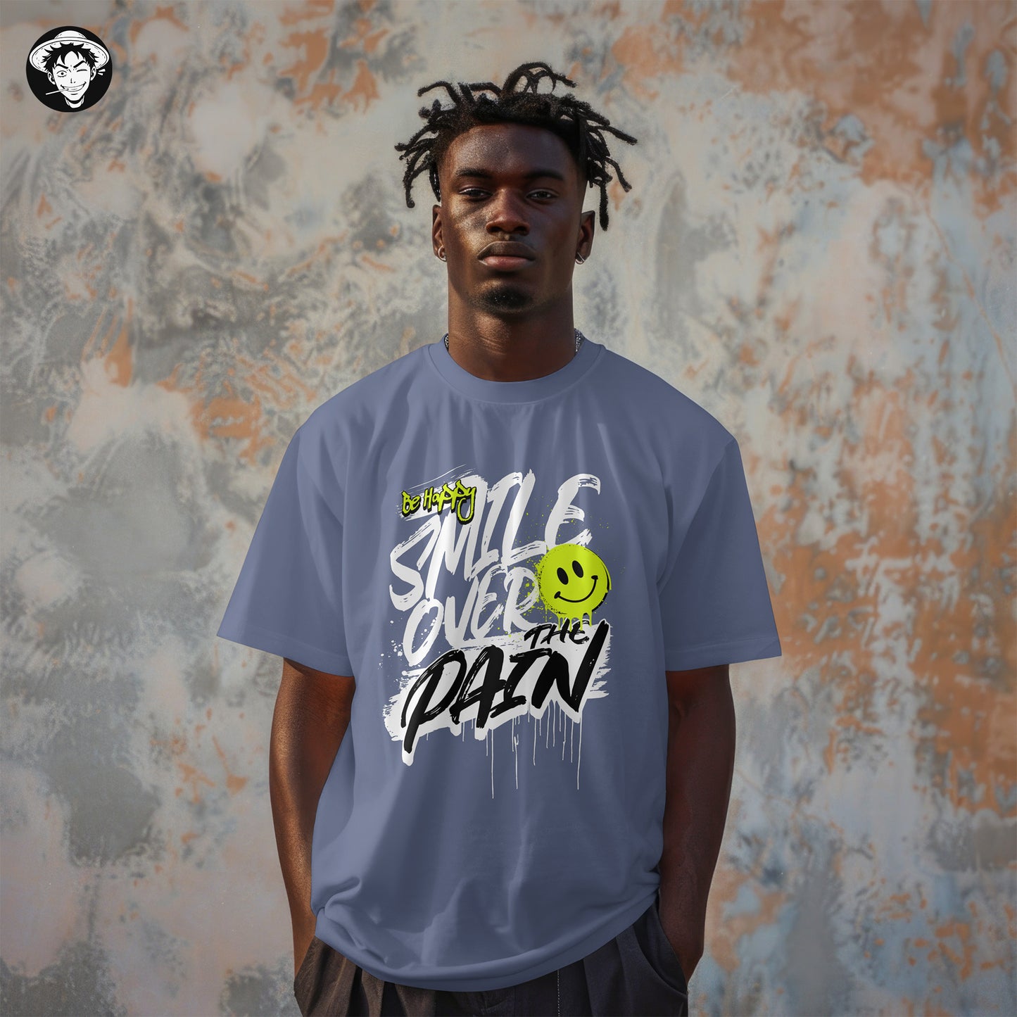 "Be Happy" Men's Oversized Tee