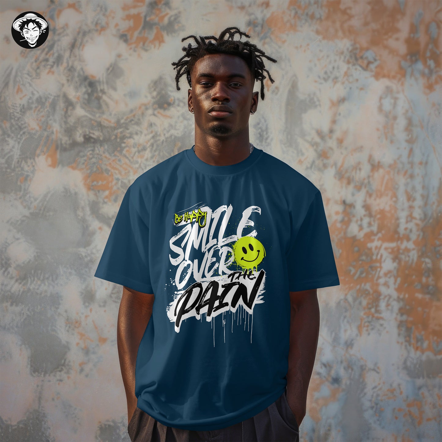 "Be Happy" Men's Oversized Tee
