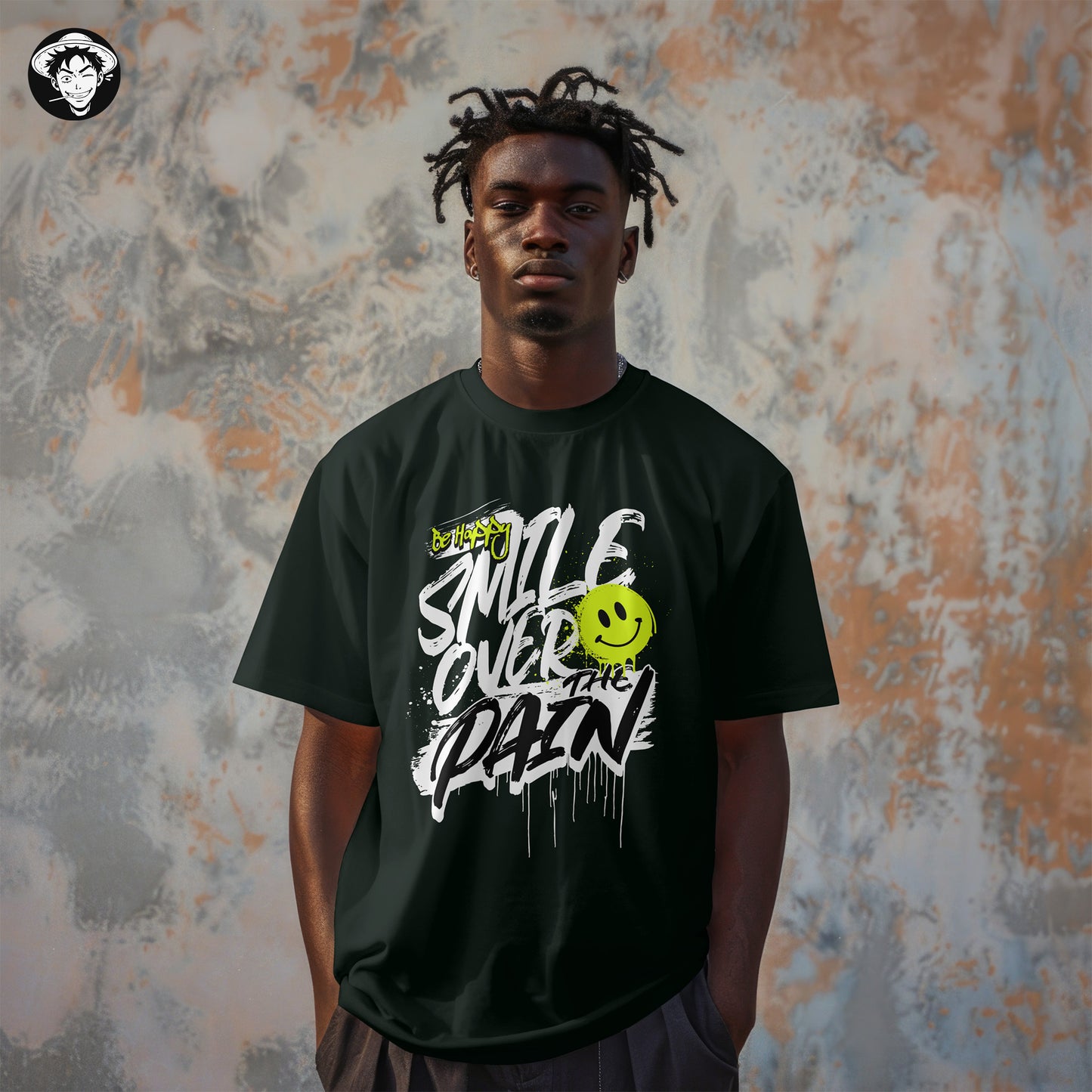 "Be Happy" Men's Oversized Tee