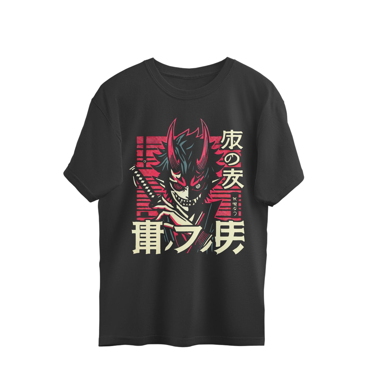 "Japanese Anime Demon" Men's Oversized Tee
