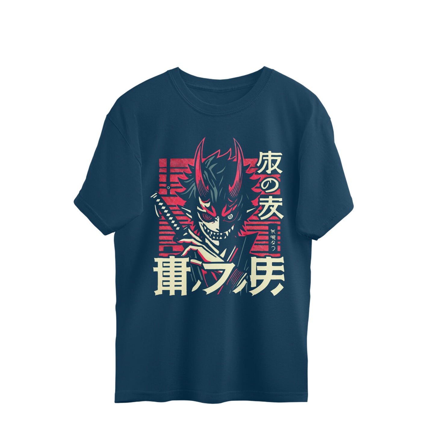 "Japanese Anime Demon" Men's Oversized Tee