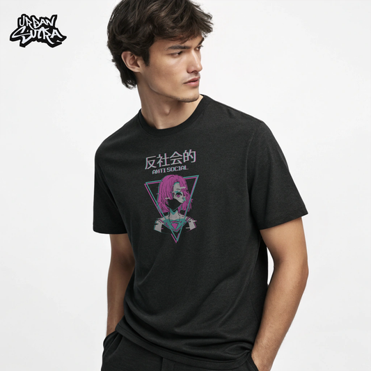 "Anit-Social Glitch" Men's Regular Fit Tee