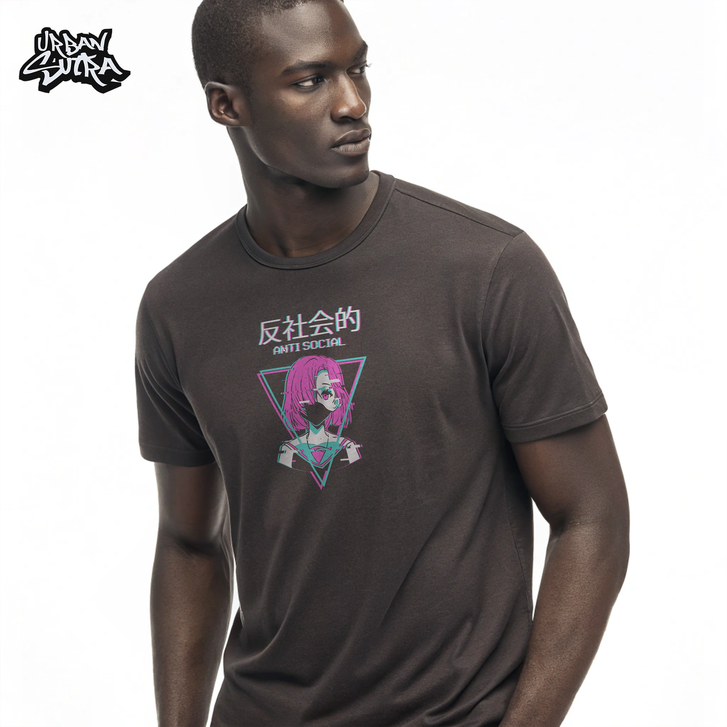 "Anit-Social Glitch" Men's Regular Fit Tee