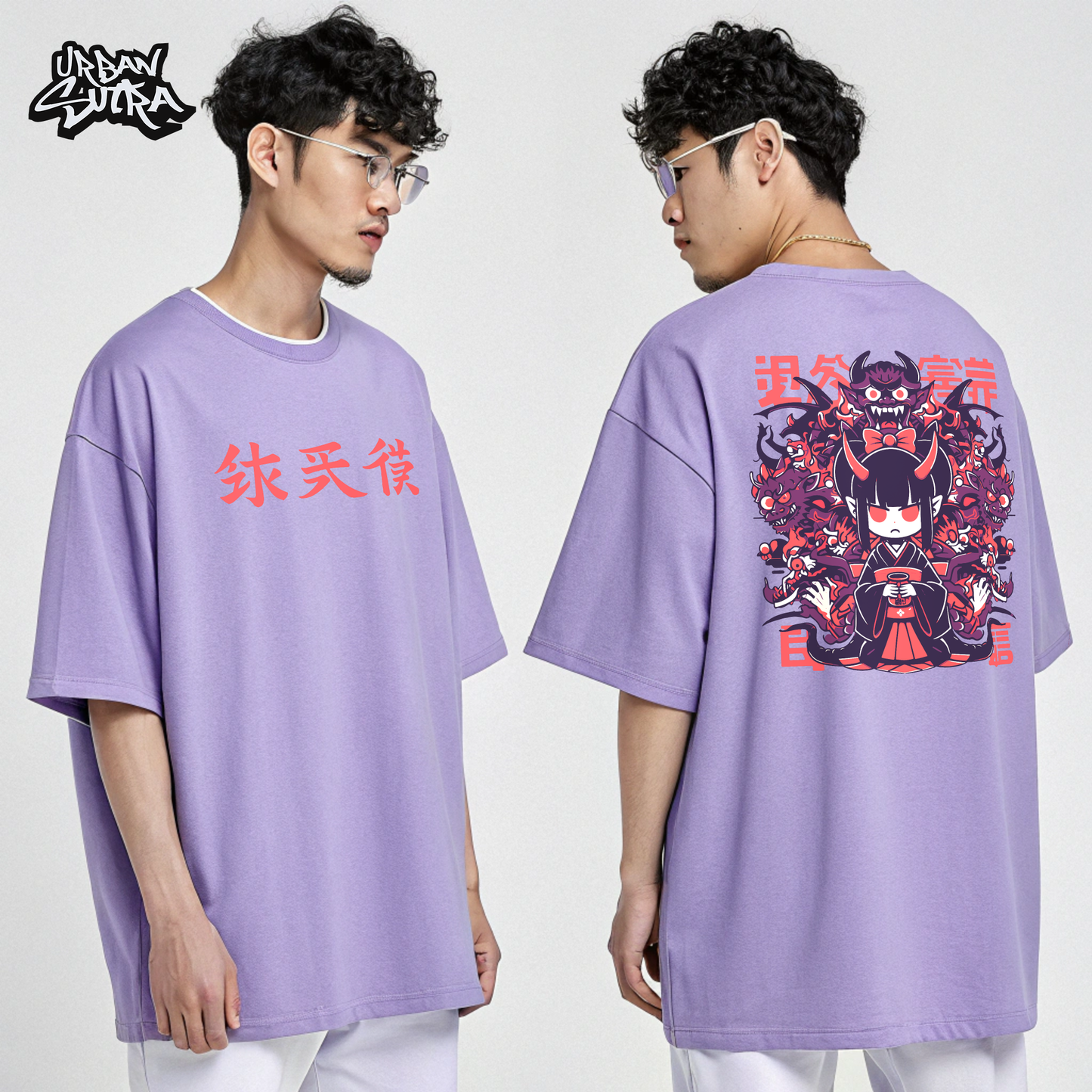 "Demon Oiran" Men's Oversized Tee