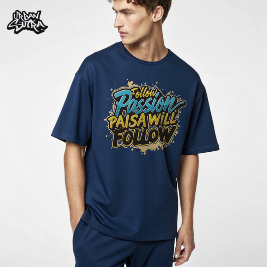 "Follow Your Passion" Men's Oversized Tee