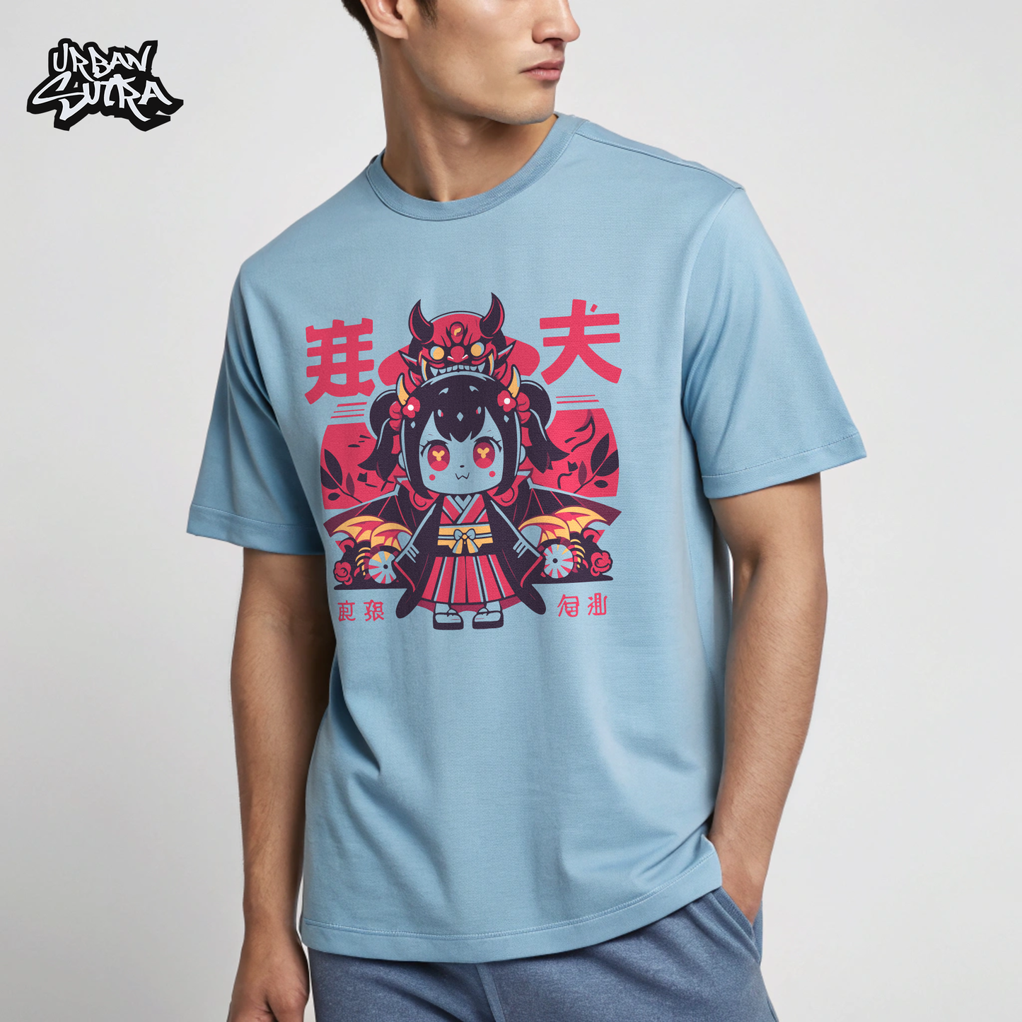 "Oni Chibi" Men's Oversized Tee