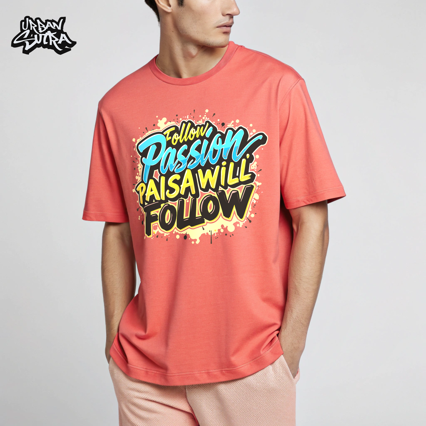 "Follow Your Passion" Men's Oversized Tee