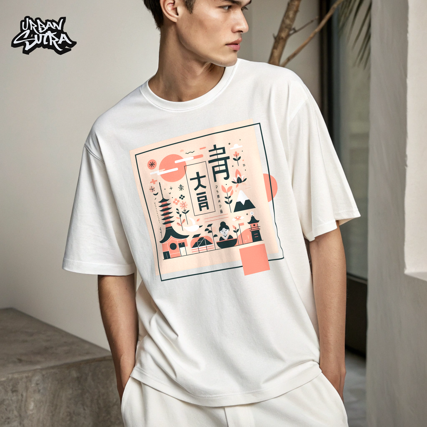 "Japanese Minimalist" Men's Oversized Tee