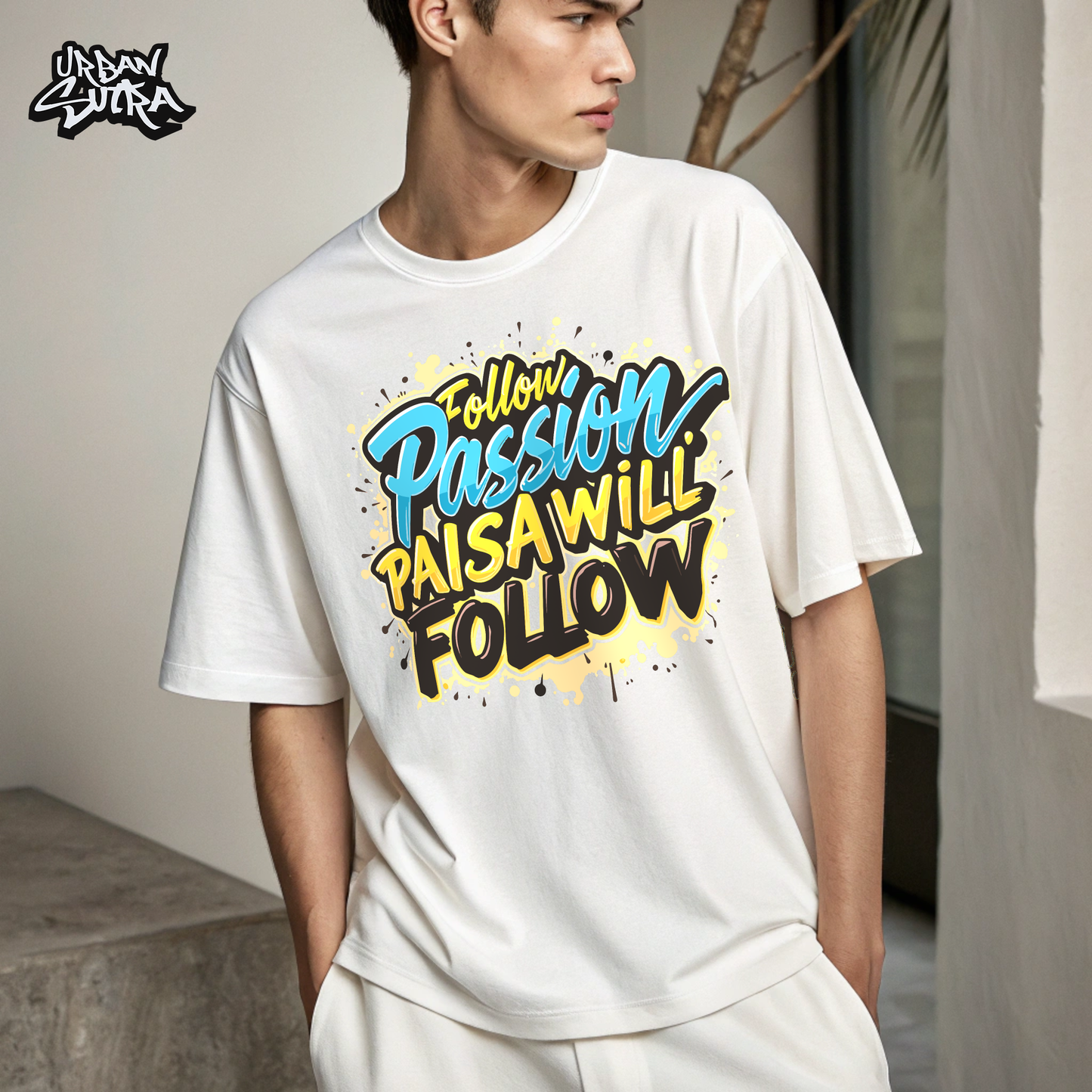 "Follow Your Passion" Men's Oversized Tee