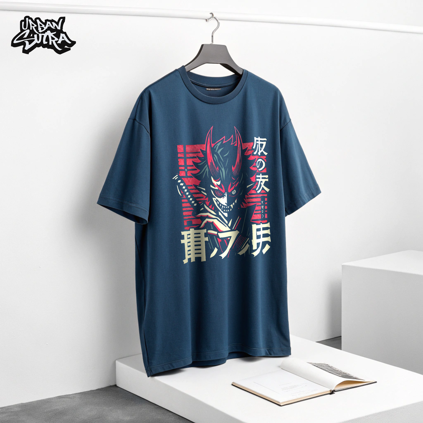 "Japanese Anime Demon" Men's Oversized Tee