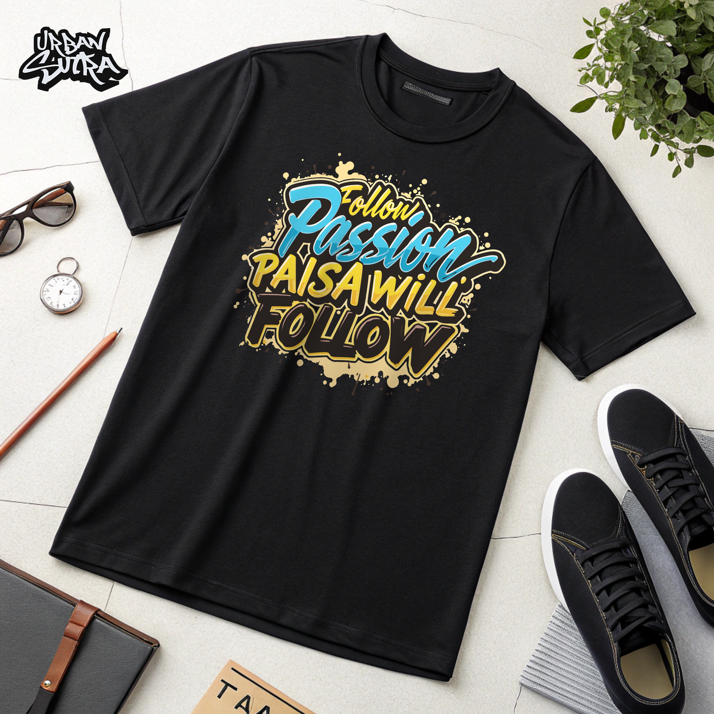 "Follow Your Passion" Men's Oversized Tee