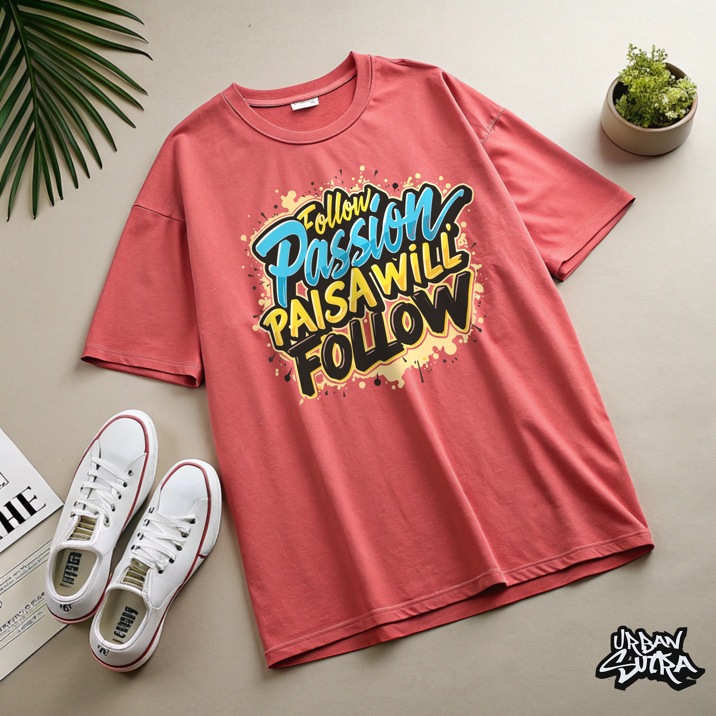 "Follow Your Passion" Men's Oversized Tee
